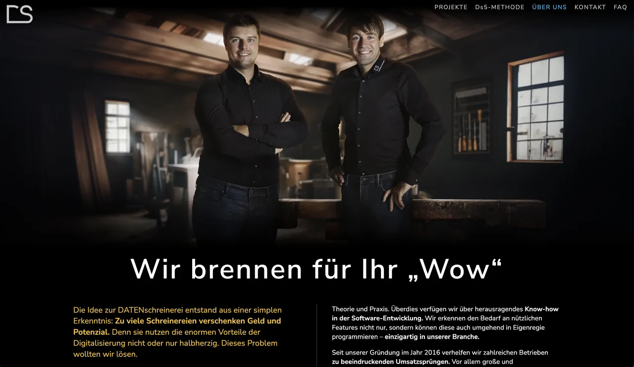 Startseite der DATENschreinerei