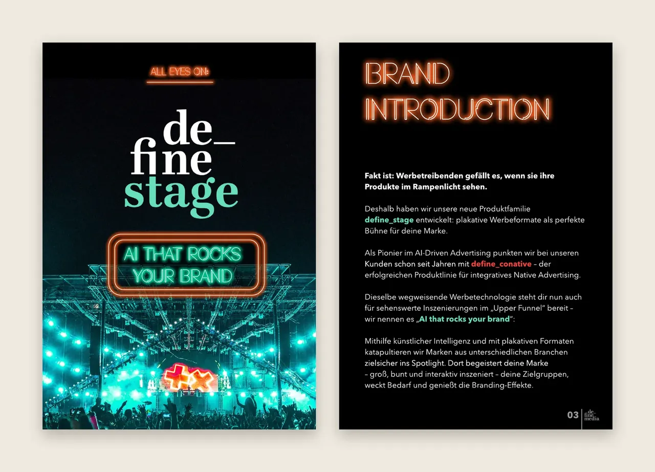 Titel und Einstieg der Produktpräsentation